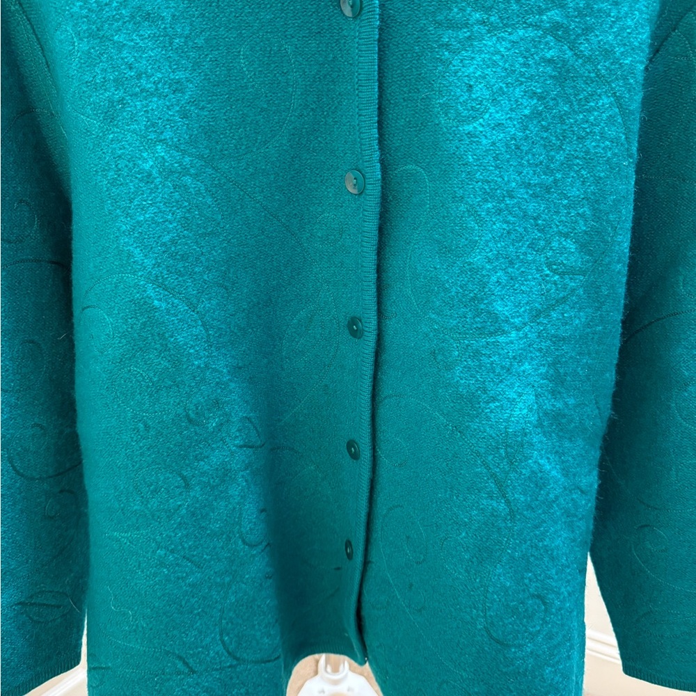 Pendleton Vintage Turquoise Wool Sweater - image 2